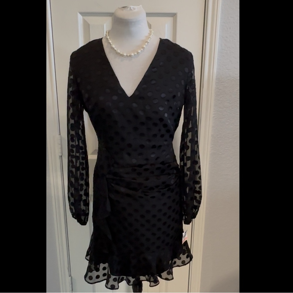 Bar III Black Polka Dot Dress Size 2